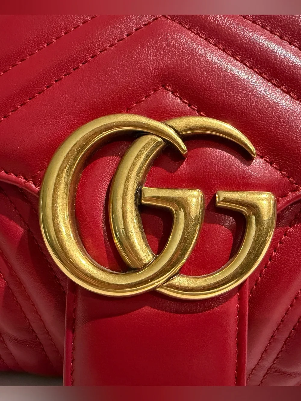 Gucci GG Marmont Small Matelassé Shoulder Bag – Red Leather
